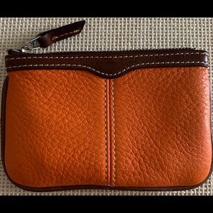 Orange and Brown Leather Wallet